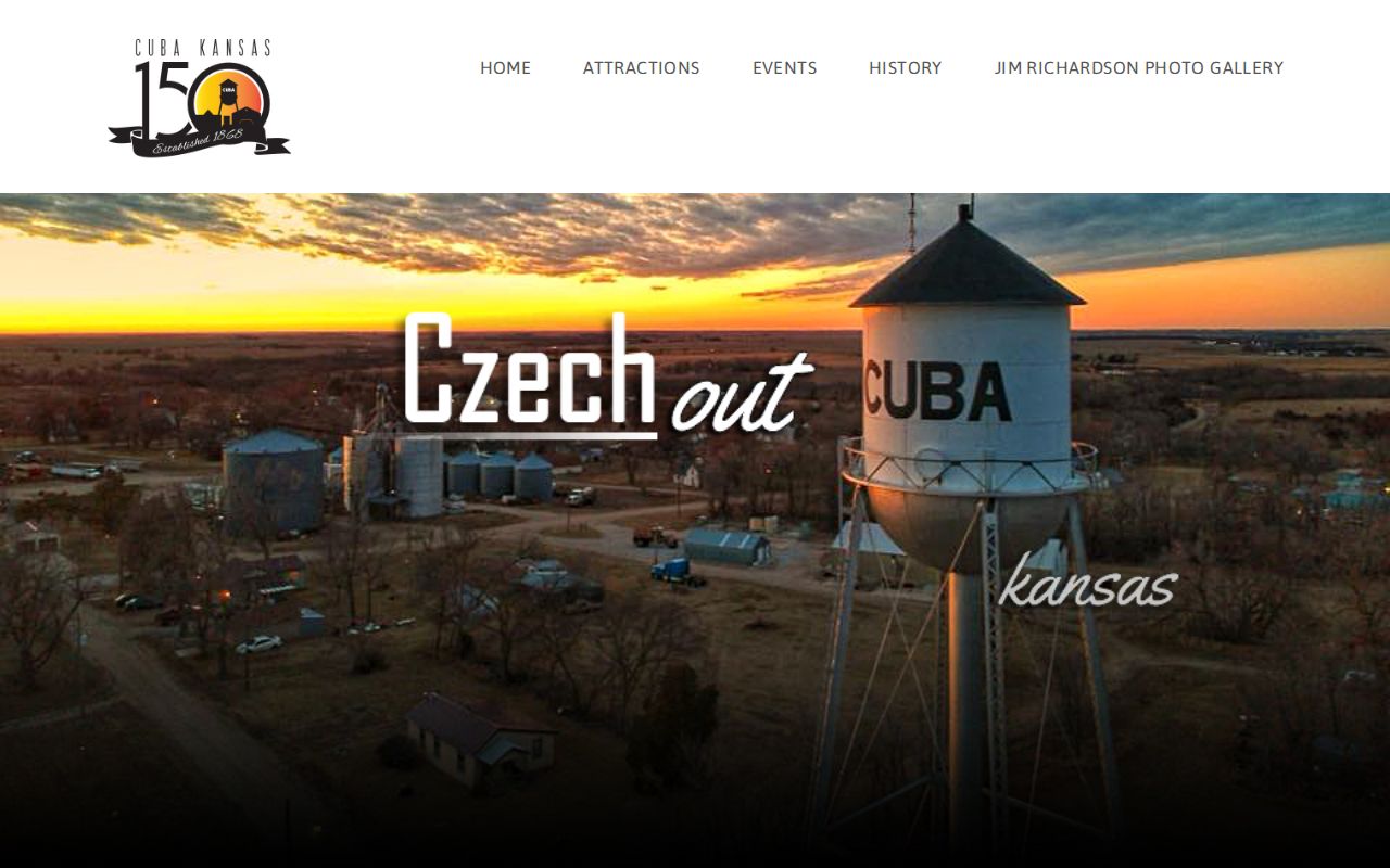 Official City of Cuba Kansas home page used to route Cuba court record questions